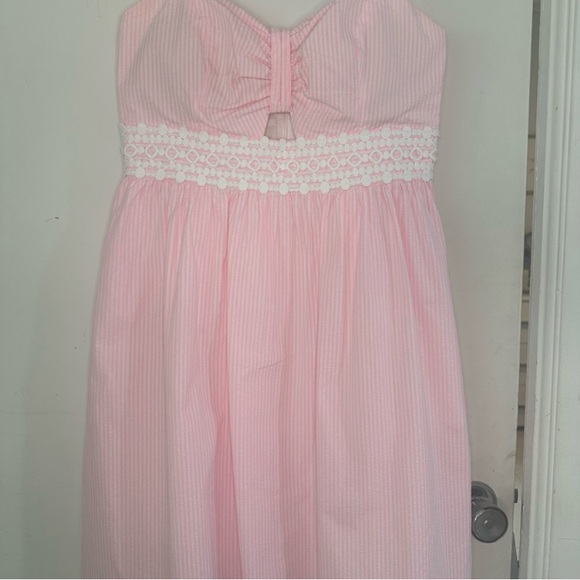 Lilly Pulitzer Pink and White Striped Midi Dress - Picture 3 of 6